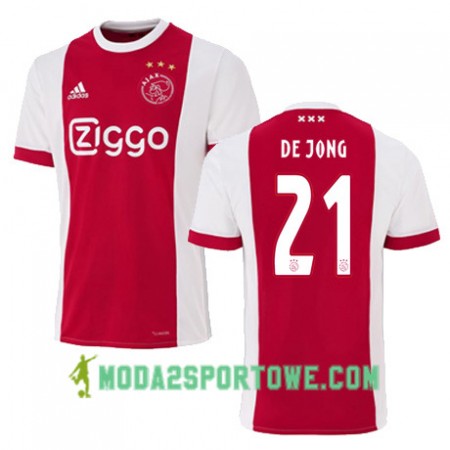 Koszulka Ajax Amsterdam FRENKIE DE JONG 21 Domowe Stroje Piłkarskie 2017/18 Krótki Rękaw