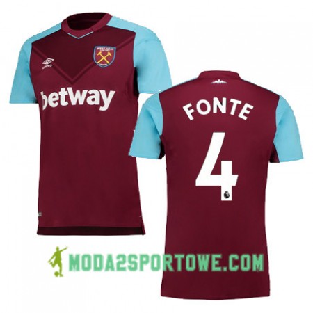 Koszulka West Ham United FONTE Domowe Stroje Piłkarskie 2017/18 Krótki Rękaw