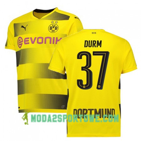 Koszulka Borussia Dortmund DURM 37 Domowe Stroje Piłkarskie 2017/18 Krótki Rękaw