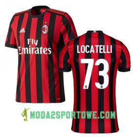 Koszulka AC Milan LOCATELLI 73 Domowe Stroje Piłkarskie 2017/18 Krótki Rękaw