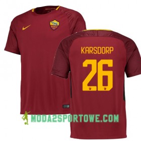Koszulka AS Roma KARSDORP 26 Domowe Stroje Piłkarskie 2017/18 Krótki Rękaw