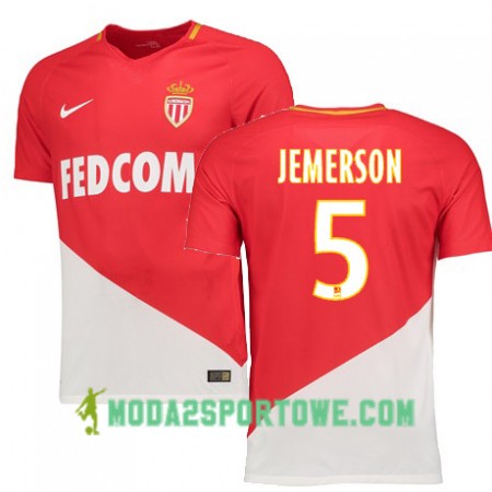 Koszulka AS Monaco JEMERSON 5 Domowe Stroje Piłkarskie 2017/18 Krótki Rękaw