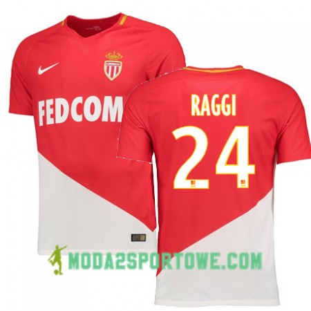 Koszulka AS Monaco ANDREA RAGGI 24 Domowe Stroje Piłkarskie 2017/18 Krótki Rękaw