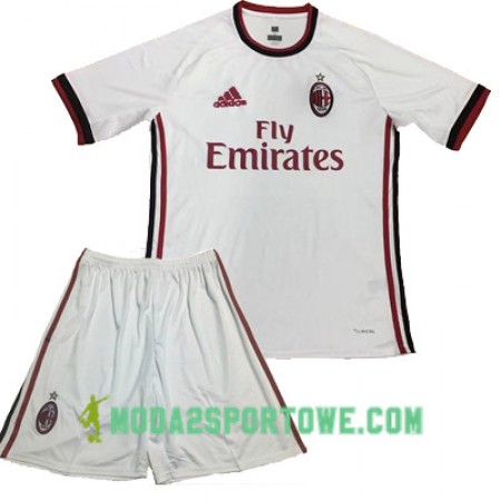 Koszulka AC Milan Dziecięcy Wyjazdowe Stroje Piłkarskie 2017/18 Krótki Rękaw