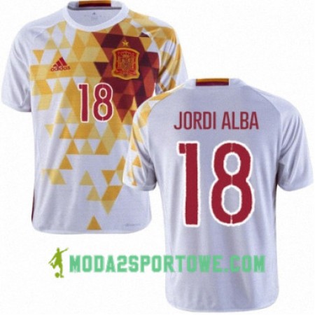 Koszulka Hiszpania JORDI ALBA Wyjazdowe Stroje Piłkarskie Euro 2016