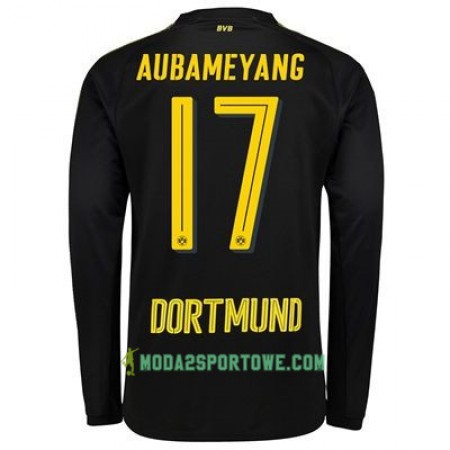 Koszulka Borussia Dortmund Aubameyang 17 Wyjazdowe Stroje Piłkarskie 2017/18 Długi Rękaw