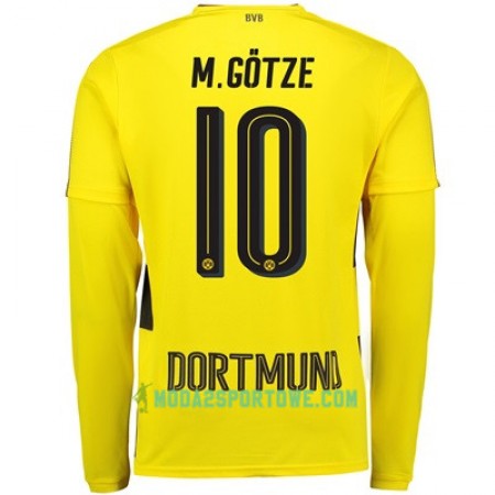 Koszulka Borussia Dortmund Mario Gotze 10 Domowe Stroje Piłkarskie 2017/18 Długi Rękaw