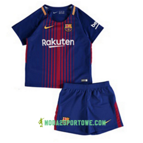 Koszulka FC Barcelona Dziecięcy Domowe Stroje Piłkarskie 2017/18 Krótki Rękaw