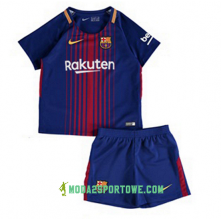 Koszulka FC Barcelona Dziecięcy Domowe Stroje Piłkarskie 2017/18 Krótki Rękaw