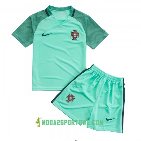 Koszulka Portugalia Dziecięcy Wyjazdowe Stroje Piłkarskie Euro 2016