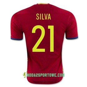Koszulka Hiszpania SILVA Domowe Stroje Piłkarskie Euro 2016
