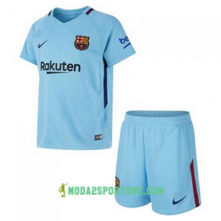 Koszulka FC Barcelona Dziecięcy Wyjazdowe Stroje Piłkarskie 2017/18 Krótki Rękaw