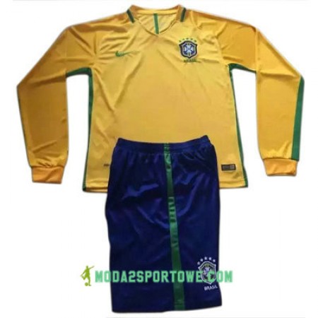 Koszulka Brazylia Domowe Stroje Piłkarskie 2016/17 Długi Rękaw