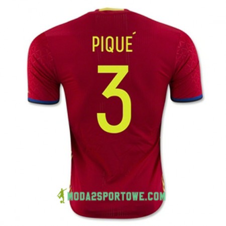 Koszulka Hiszpania PIQUE Domowe Stroje Piłkarskie Euro 2016