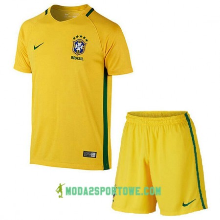 Koszulka Brazylia Dziecięcy Domowe Stroje Piłkarskie 2016/17 Krótki Rękaw