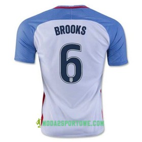 Koszulka Stany Zjednoczone BROOKS Domowe Stroje Piłkarskie 2016/17 Krótki Rękaw