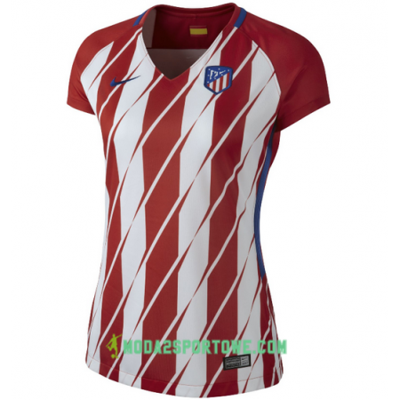 Koszulka Atlético Madryt Damska Domowe Stroje Piłkarskie 2017/18 Krótki Rękaw