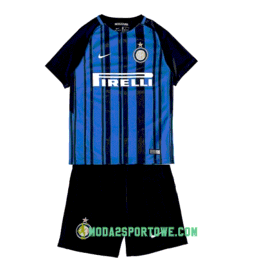 Koszulka Inter Mediolan Dziecięcy Domowe Stroje Piłkarskie 2017/18 Krótki Rękaw