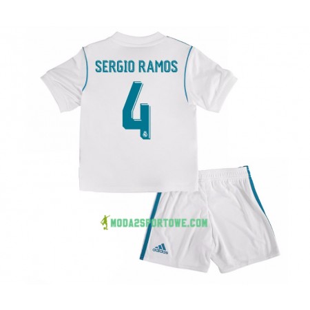 Koszulka Real Madryt Sergio Ramos 4 Dziecięcy Domowe Stroje Piłkarskie 2017/18 Krótki Rękaw