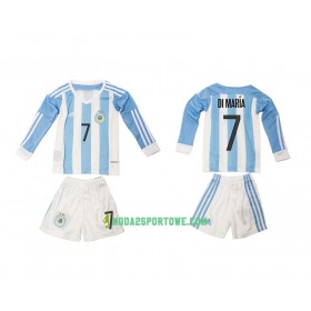 Koszulka Argentyna Angel Di Maria 7 Dziecięcy Domowe Stroje Piłkarskie 2016 Długi Rękaw
