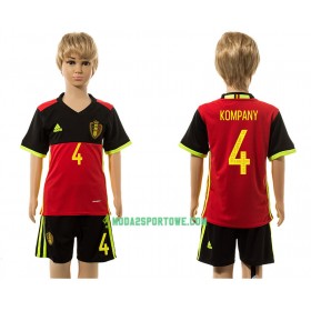 Koszulka Belgia Kompany 4 Dziecięcy Domowe Stroje Piłkarskie 2016 Krótki Rękaw