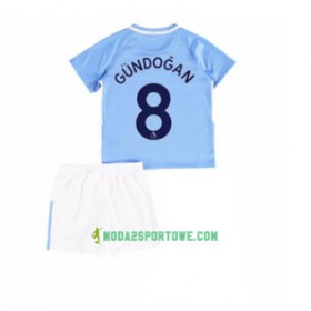 Koszulka Manchester City Ilkay Gundogan 8 Dziecięcy Domowe Stroje Piłkarskie 2017/18 Krótki Rękaw
