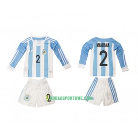 Koszulka Argentyna Maydana 2 Dziecięcy Domowe Stroje Piłkarskie 2016 Długi Rękaw