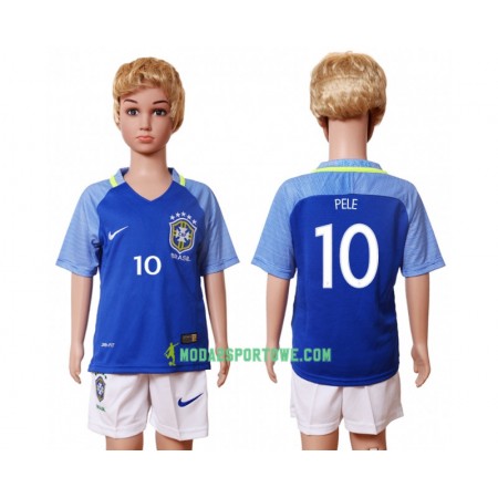 Koszulka Brazylia Pele 10 Dziecięcy Wyjazdowe Stroje Piłkarskie 2016 Krótki Rękaw