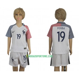 Koszulka Francja Paul Pogba 19 Dziecięcy Wyjazdowe Stroje Piłkarskie 2016 Krótki Rękaw