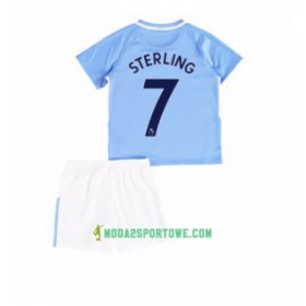 Koszulka Manchester City Raheem Sterling 7 Dziecięcy Domowe Stroje Piłkarskie 2017/18 Krótki Rękaw