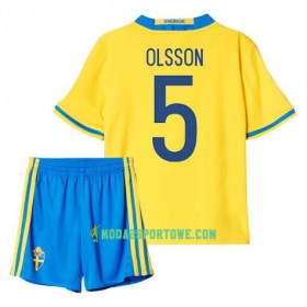 Koszulka Szwecja Olsson 5 Dziecięcy Domowe Stroje Piłkarskie 2016 Krótki Rękaw