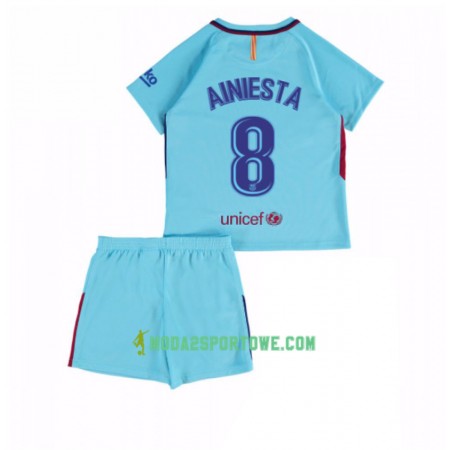 Koszulka FC Barcelona A. Iniesta 8 Dziecięcy Wyjazdowe Stroje Piłkarskie 2017/18 Krótki Rękaw