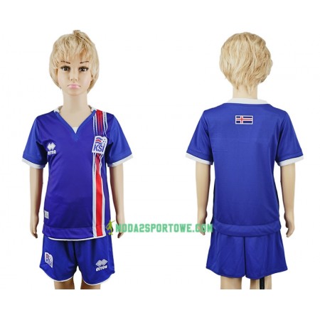 Koszulka Islandia Dziecięcy Domowe Stroje Piłkarskie 2016 Krótki Rękaw