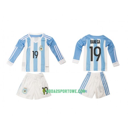 Koszulka Argentyna Banega 19 Dziecięcy Domowe Stroje Piłkarskie 2016 Długi Rękaw