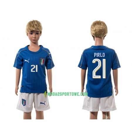 Koszulka Włochy Pirlo 21 Dziecięcy Domowe Stroje Piłkarskie 2016 Krótki Rękaw