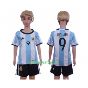 Koszulka Argentyna Higuain 9 Dziecięcy Domowe Stroje Piłkarskie 2016 Krótki Rękaw