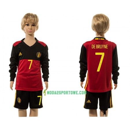 Koszulka Belgia De Bruyne 7 Dziecięcy Domowe Stroje Piłkarskie 2016 Długi Rękaw