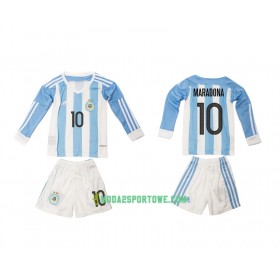 Koszulka Argentyna Maradona 10 Dziecięcy Domowe Stroje Piłkarskie 2016 Długi Rękaw