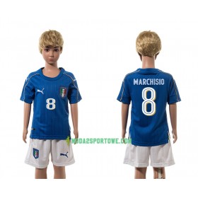 Koszulka Włochy Marchisio 8 Dziecięcy Domowe Stroje Piłkarskie 2016 Krótki Rękaw