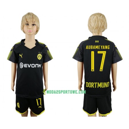 Koszulka Borussia Dortmund Aubameyang 17 Dziecięcy Wyjazdowe Stroje Piłkarskie 2017/18 Krótki Rękaw