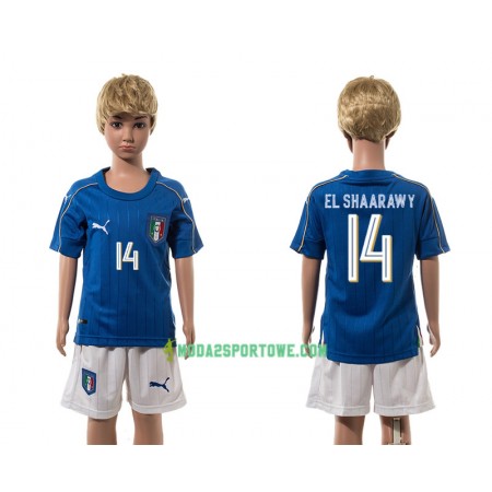 Koszulka Włochy El Shaarawy 14 Dziecięcy Domowe Stroje Piłkarskie 2016 Krótki Rękaw