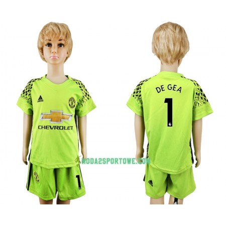 Koszulka Manchester United David de Gea 1 Bramkarska Dziecięcy Wyjazdowe Stroje Piłkarskie 2017/18 Krótki Rękaw