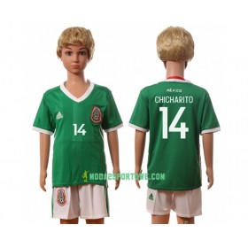 Koszulka Meksyk Chicharito 14 Dziecięcy Domowe Stroje Piłkarskie 2016 Krótki Rękaw