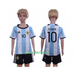 Koszulka Argentyna Roman 10 Dziecięcy Domowe Stroje Piłkarskie 2016 Krótki Rękaw