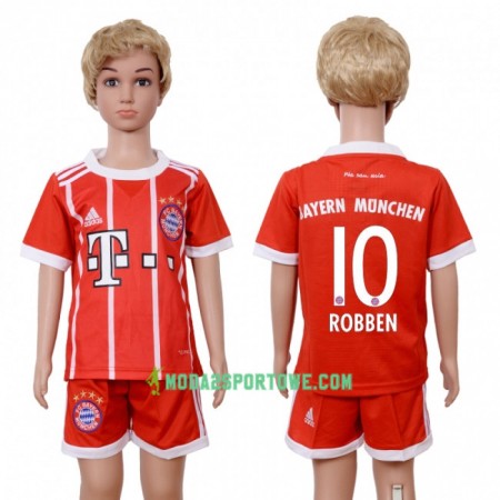 Koszulka Bayern Monachium Arjen Robben 10 Dziecięcy Domowe Stroje Piłkarskie 2017/18 Krótki Rękaw
