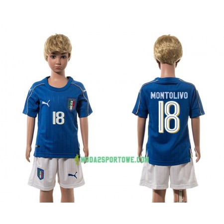 Koszulka Włochy Montolivo 18 Dziecięcy Domowe Stroje Piłkarskie 2016 Krótki Rękaw