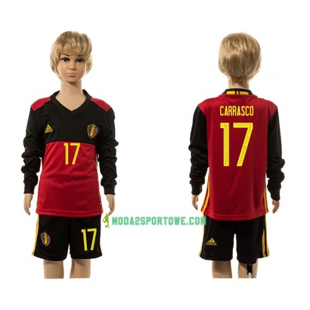 Koszulka Belgia Carrasco 17 Dziecięcy Domowe Stroje Piłkarskie 2016 Długi Rękaw